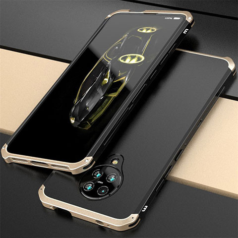 Custodia Lusso Alluminio Cover T03 per Xiaomi Redmi K30 Pro Zoom Oro