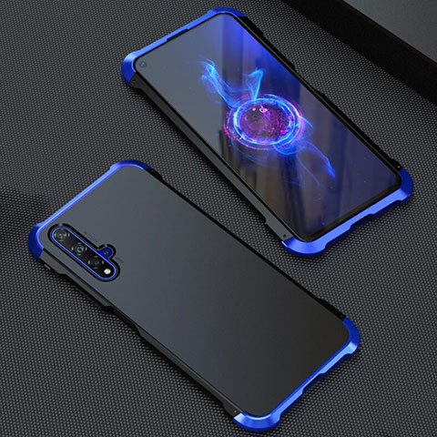 Custodia Lusso Alluminio Cover T05 per Huawei Honor 20S Blu