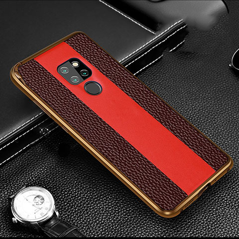 Custodia Lusso Alluminio Cover T05 per Huawei Mate 20 Marrone