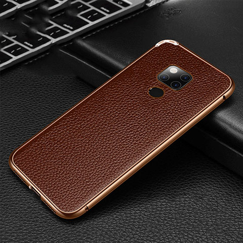 Custodia Lusso Alluminio Cover T08 per Huawei Mate 20 X 5G Marrone