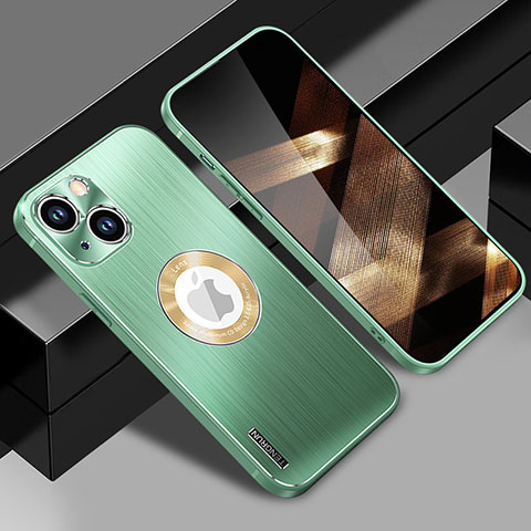 Custodia Lusso Alluminio e Silicone Laterale Cover con Mag-Safe Magnetic JL1 per Apple iPhone 15 Plus Verde