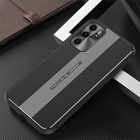 Custodia Lusso Alluminio e Silicone Laterale Cover J02 per Oppo Reno6 5G Nero