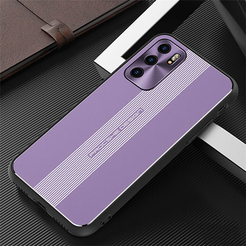 Custodia Lusso Alluminio e Silicone Laterale Cover J02 per Oppo Reno6 5G Viola