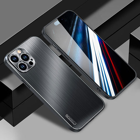 Custodia Lusso Alluminio e Silicone Laterale Cover JL1 per Apple iPhone 14 Pro Max Nero