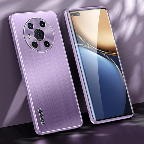 Custodia Lusso Alluminio e Silicone Laterale Cover JL1 per Huawei Honor Magic3 5G Viola