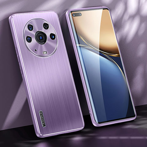 Custodia Lusso Alluminio e Silicone Laterale Cover JL1 per Huawei Honor Magic3 Pro 5G Viola