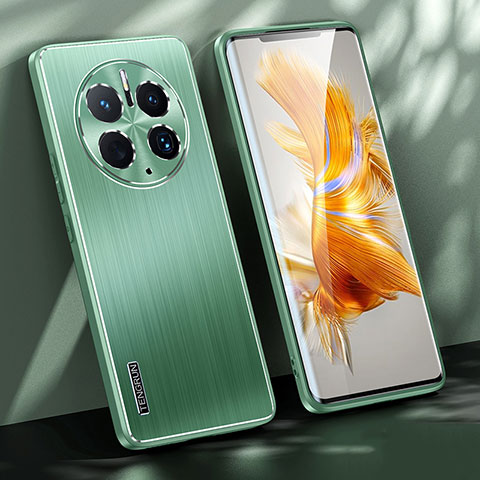 Custodia Lusso Alluminio e Silicone Laterale Cover JL1 per Huawei Mate 50 Pro Verde