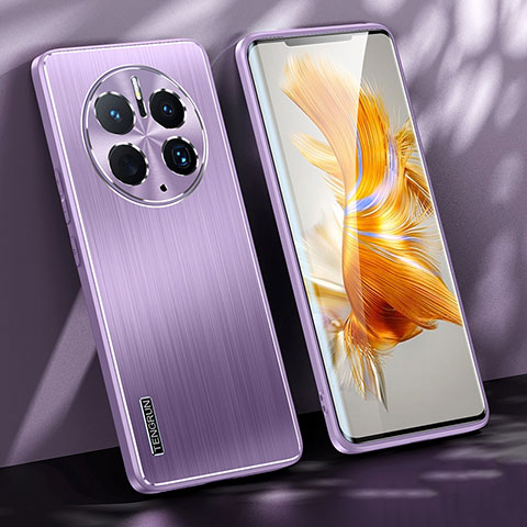 Custodia Lusso Alluminio e Silicone Laterale Cover JL1 per Huawei Mate 50 Pro Viola