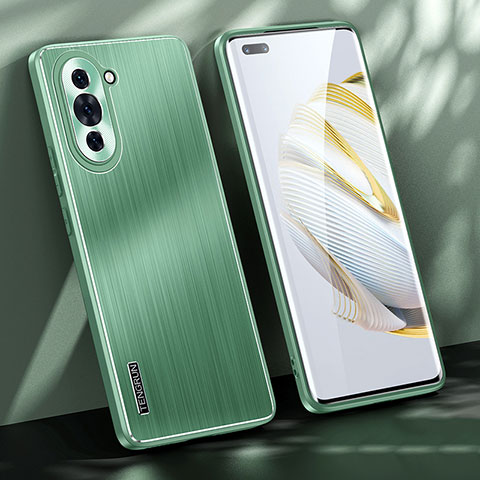 Custodia Lusso Alluminio e Silicone Laterale Cover JL1 per Huawei Nova 10 Pro Verde