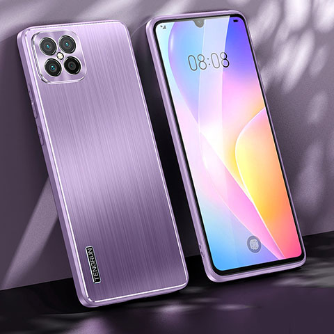 Custodia Lusso Alluminio e Silicone Laterale Cover JL1 per Huawei Nova 8 SE 4G Viola