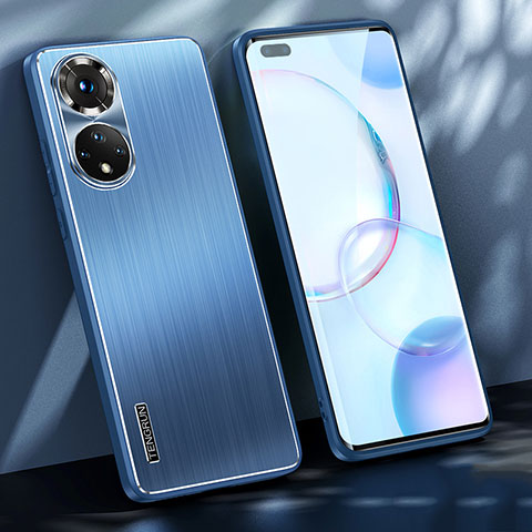 Custodia Lusso Alluminio e Silicone Laterale Cover JL1 per Huawei Nova 9 Pro Blu