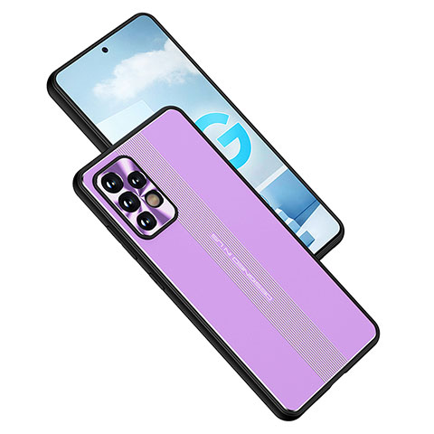 Custodia Lusso Alluminio e Silicone Laterale Cover JL1 per Samsung Galaxy A52 4G Viola