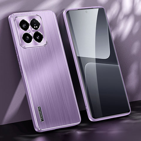 Custodia Lusso Alluminio e Silicone Laterale Cover JL1 per Xiaomi Mi 14 5G Viola