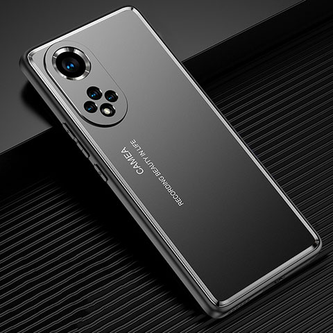 Custodia Lusso Alluminio e Silicone Laterale Cover JL2 per Huawei Honor 50 Pro 5G Nero