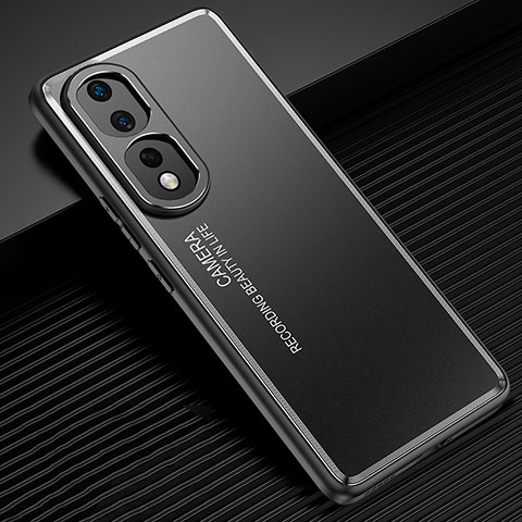 Custodia Lusso Alluminio e Silicone Laterale Cover JL2 per Huawei Honor 80 Pro 5G Nero