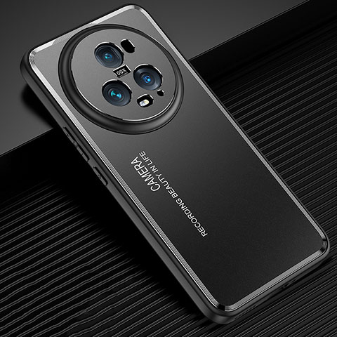 Custodia Lusso Alluminio e Silicone Laterale Cover JL2 per Huawei Honor Magic5 Pro 5G Nero