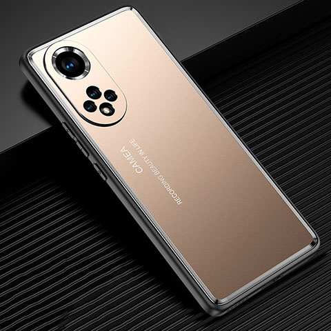 Custodia Lusso Alluminio e Silicone Laterale Cover JL2 per Huawei Nova 9 Pro Oro