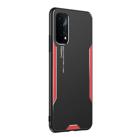 Custodia Lusso Alluminio e Silicone Laterale Cover PB1 per Oppo A54 5G Rosso