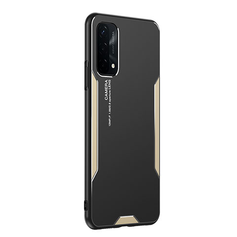 Custodia Lusso Alluminio e Silicone Laterale Cover PB1 per Oppo A93 5G Oro