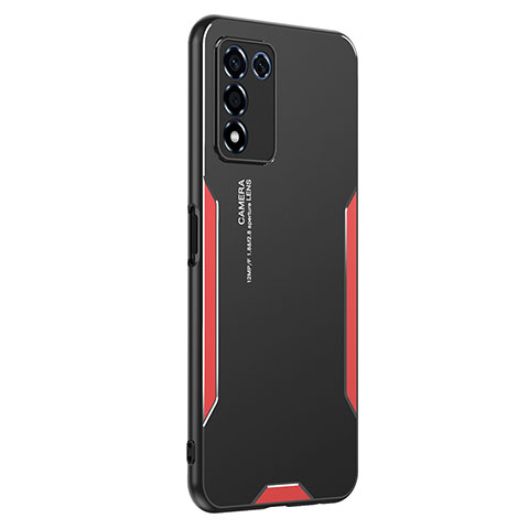 Custodia Lusso Alluminio e Silicone Laterale Cover PB1 per Realme Q3t 5G Rosso