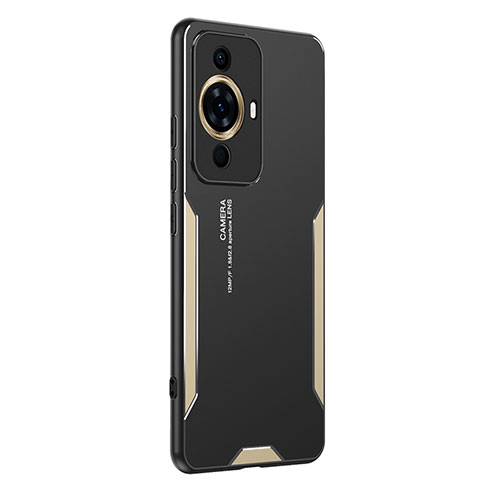 Custodia Lusso Alluminio e Silicone Laterale Cover PB2 per Huawei Nova 11 Oro