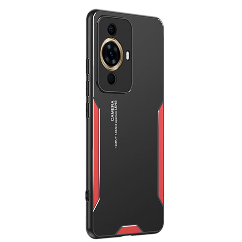 Custodia Lusso Alluminio e Silicone Laterale Cover PB2 per Huawei Nova 11 Pro Rosso