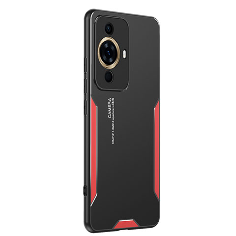 Custodia Lusso Alluminio e Silicone Laterale Cover PB2 per Huawei Nova 11 Rosso