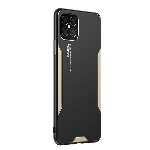 Custodia Lusso Alluminio e Silicone Laterale Cover PB2 per Huawei Nova 8 SE 4G Oro