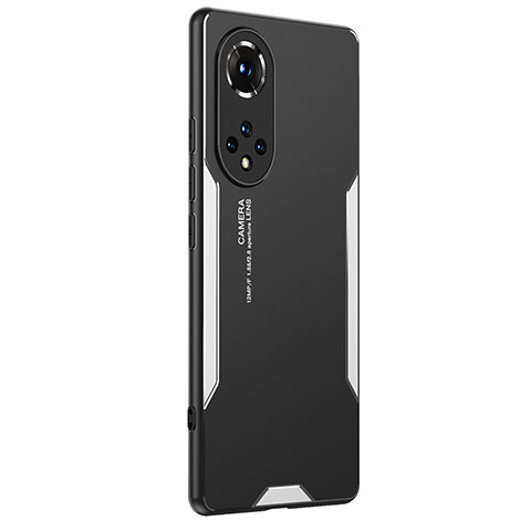 Custodia Lusso Alluminio e Silicone Laterale Cover PB2 per Huawei Nova 9 Pro Argento