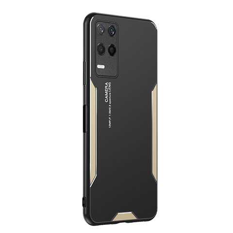 Custodia Lusso Alluminio e Silicone Laterale Cover PB2 per Realme 8 5G Oro