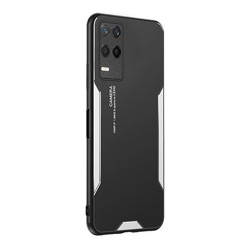 Custodia Lusso Alluminio e Silicone Laterale Cover PB2 per Realme 9 5G India Argento