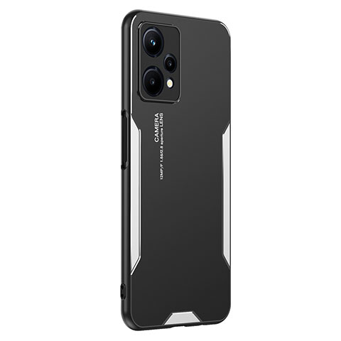 Custodia Lusso Alluminio e Silicone Laterale Cover PB2 per Realme 9 Pro 5G Argento