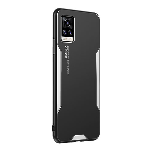 Custodia Lusso Alluminio e Silicone Laterale Cover PB2 per Vivo V20 (2021) Argento