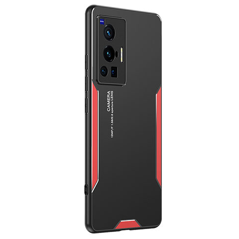 Custodia Lusso Alluminio e Silicone Laterale Cover PB2 per Vivo X70 Pro 5G Rosso