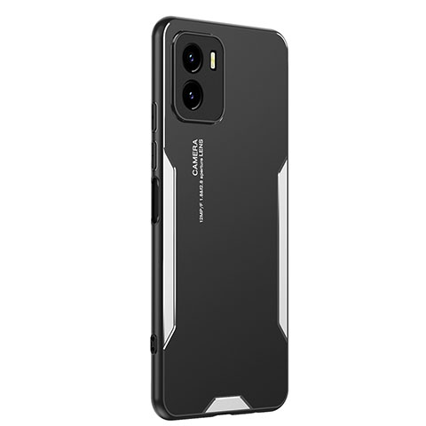 Custodia Lusso Alluminio e Silicone Laterale Cover PB2 per Vivo Y10 Argento