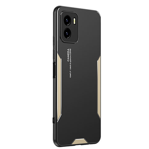 Custodia Lusso Alluminio e Silicone Laterale Cover PB2 per Vivo Y15S Oro