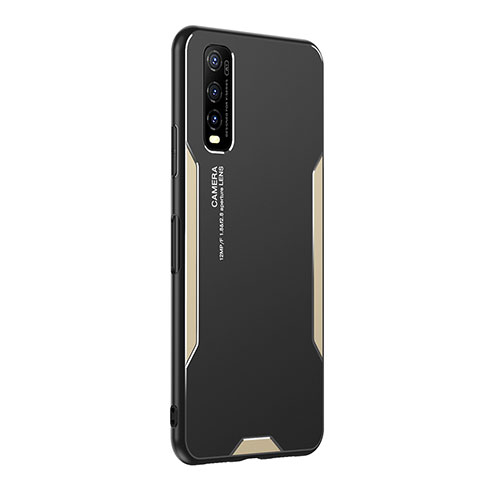 Custodia Lusso Alluminio e Silicone Laterale Cover PB2 per Vivo Y70t 5G Oro