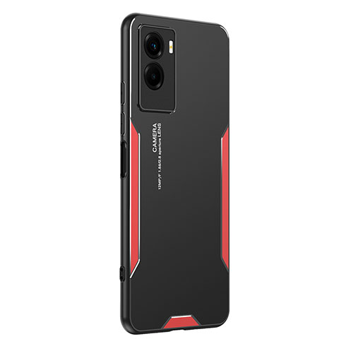 Custodia Lusso Alluminio e Silicone Laterale Cover PB2 per Vivo Y72t Rosso