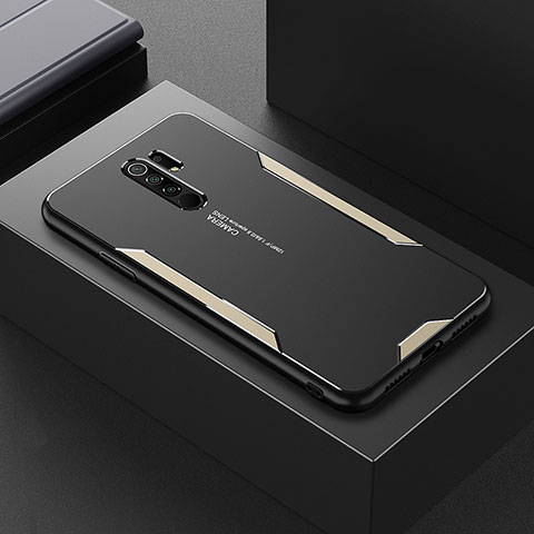 Custodia Lusso Alluminio e Silicone Laterale Cover per Xiaomi Poco M2 Oro