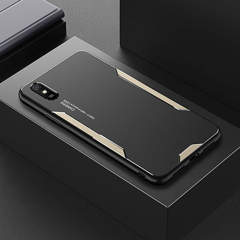 Custodia Lusso Alluminio e Silicone Laterale Cover per Xiaomi Redmi 9i Oro