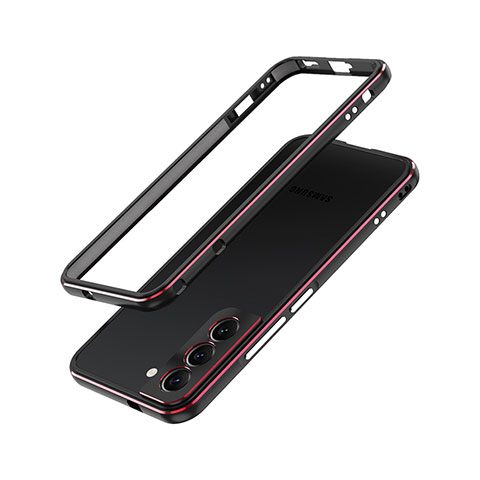 Custodia Lusso Alluminio Laterale Cover A01 per Samsung Galaxy S22 Plus 5G Rosso e Nero