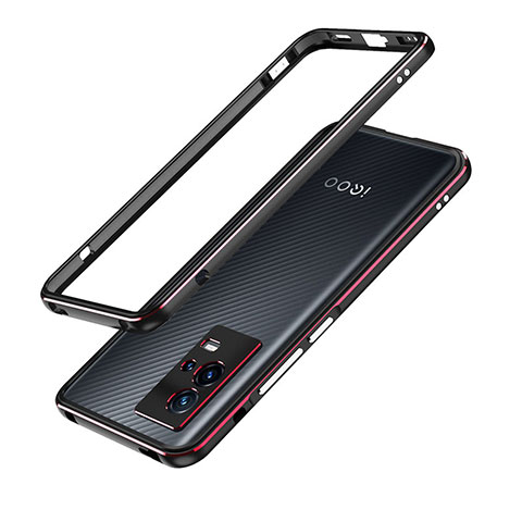 Custodia Lusso Alluminio Laterale Cover A01 per Vivo iQOO 8 Pro 5G Rosso e Nero