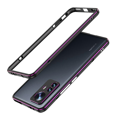 Custodia Lusso Alluminio Laterale Cover A01 per Xiaomi Mi 12 5G Viola