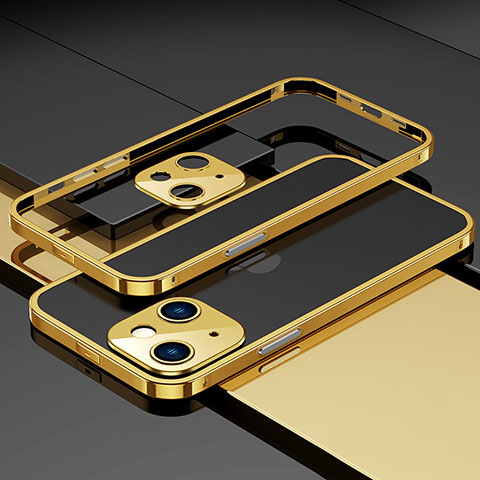 Custodia Lusso Alluminio Laterale Cover A03 per Apple iPhone 13 Oro