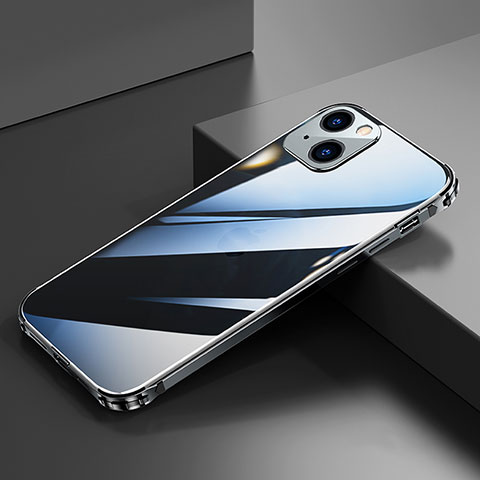 Custodia Lusso Alluminio Laterale Cover A06 per Apple iPhone 14 Plus Nero