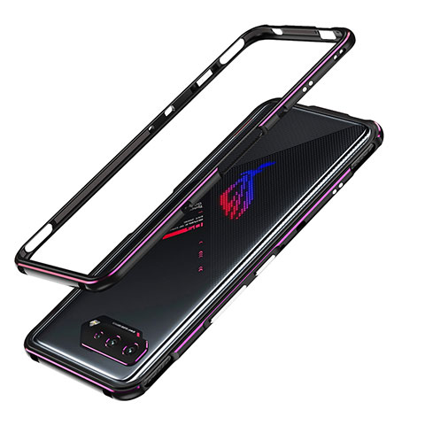 Custodia Lusso Alluminio Laterale Cover JZ1 per Asus ROG Phone 5 Pro Viola