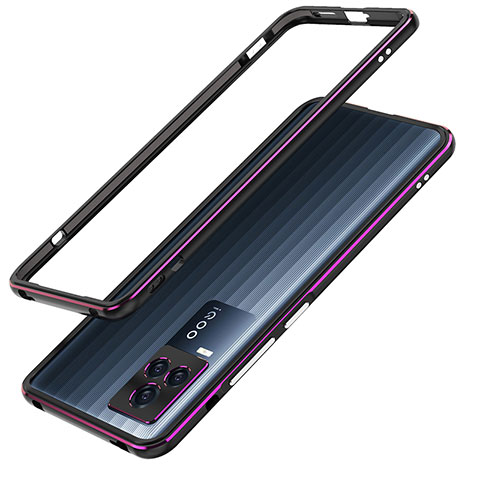 Custodia Lusso Alluminio Laterale Cover JZ1 per Vivo iQOO 7 Legend 5G Viola