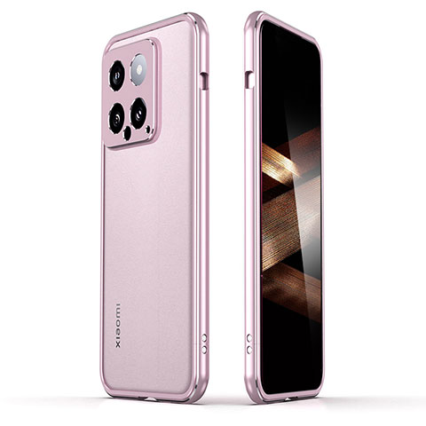 Custodia Lusso Alluminio Laterale Cover JZ1 per Xiaomi Mi 14 5G Oro Rosa