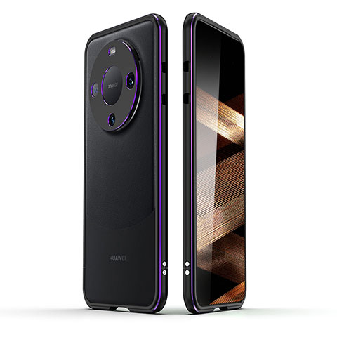 Custodia Lusso Alluminio Laterale Cover JZ2 per Huawei Mate 60 Pro+ Plus Viola