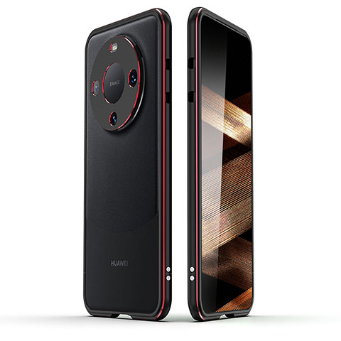 Custodia Lusso Alluminio Laterale Cover JZ2 per Huawei Mate 60 Pro Rosso e Nero